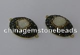 NGC1334 25*35mm oval druzy agate gemstone connectors