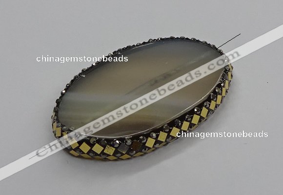NGC1771 35*55mm - 40*60mm oval agate connectors wholesale