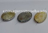 NGC1888 30*40mm - 30*45mm oval agate gemstone connectors