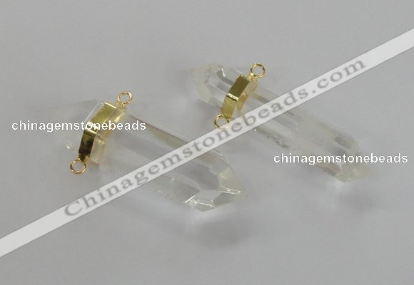 NGC265 10*35mm - 15*30mm faceted nuggets white crystal connectors