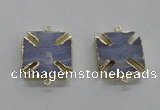 NGC275 26*26mm - 28*28mm blue lace agate gemstone connectors