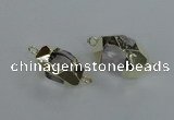 NGC337 15*20mm - 18*25mm faceted nuggets white crystal connectors