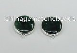 NGC383 18mm flat round agate gemstone connectors wholesale