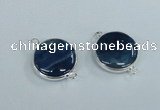 NGC387 18mm flat round agate gemstone connectors wholesale