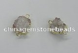 NGC505 8*10mm - 12*14mm freeform plated druzy agate connectors
