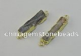 NGC5178 8*30mm - 10*35mm rectangle druzy agate connectors
