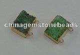 NGC5286 15*25mm - 20*30mm rectangle druzy agate connectors