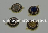 NGC5321 20mm - 22mm coin plated druzy agate connectors
