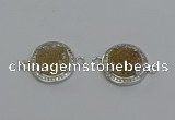 NGC5426 20mm coin druzy agate gemstone connectors wholesale