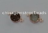 NGC5428 15mm - 16mm coin druzy agate gemstone connectors