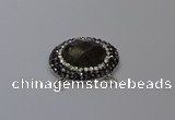 NGC5650 18*25mm faceted oval smoky quartz connectors