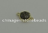 NGC5778 12mm coin plated druzy agate connectors wholesale