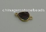 NGC5802 10*14mm flat teardrop plated druzy agate connectors