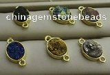 NGC6001 10*14mm oval plated druzy agate connectors wholesale
