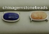NGC6041 10*16mm oval mixed gemstone connectors wholesale