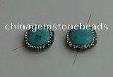 NGC6552 18mm flat round turquoise connectors wholesale