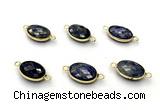 NGC7045 11*15mm faceted oval lapis lazuli connectors