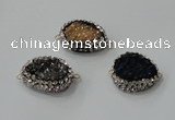 NGC738 16*22mm - 18*25mm freeform plated druzy agate connectors