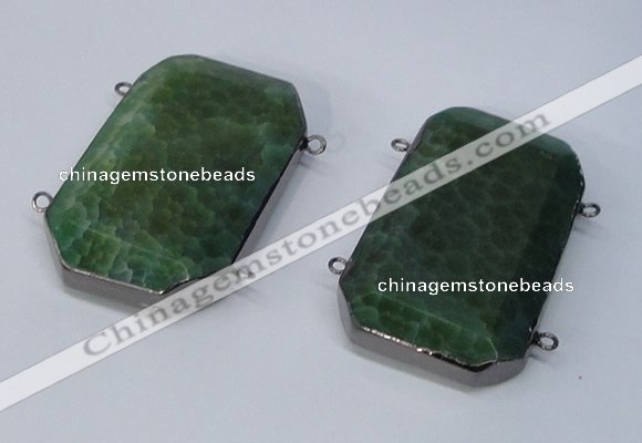 NGC972 35*55mm faceted octagonal agate connectors wholesale