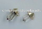 NGC978 8*25mm - 12*35mm faceted nuggets white crystal connectors