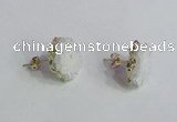 NGE138 12*14mm - 15*18mm freeform druzy agate gemstone earrings
