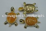 NGP1304 43*60mm tortoise agate pendants with crystal pave alloy settings