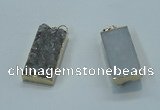 NGP1408 15*30mm - 18*35mm rectangle druzy amethyst pendants wholesale