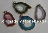 NGP1431 30*45mm - 45*55mm freeform plated druzy agate pendants