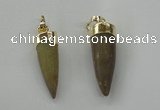 NGP1454 8*25mm - 10*35mm bullet agate gemstone pendants wholesale