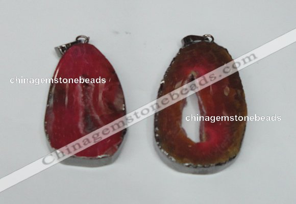 NGP1486 30*45mm - 40*50mm freeform plated druzy agate pendants