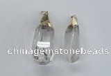 NGP1576 18*50mm - 22*60mm faceted nuggets white crystal pendants