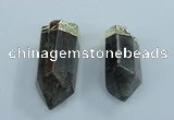 NGP1767 20*45mm - 25*50mm faceted nuggets green phantom quartz pendants