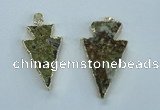 NGP1817 18*38mm - 28*45mm arrowhead druzy agate gemstone pendants
