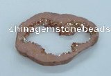 NGP1837 55*75mm - 65*80mm donut plated druzy agate pendants