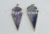 NGP1925 30*65mm arrowhead agate gemstone pendants wholesale