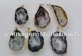 NGP1974 25*40mm - 30*50mm freeform druzy agate gemstone pendants