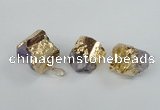 NGP1978 20*25mm - 25*30mm nuggets druzy amethyst pendants