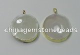 NGP2122 35*40mm - 40*45mm freeform druzy agate gemstone pendants