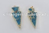 NGP2450 18*38mm - 22*45mm arrowhead sea sediment jasper pendants