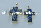 NGP2536 30*40mm - 40*50mm cross sea sediment jasper pendants
