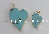 NGP2595 25*35mm - 35*45mm heart turquoise pendants wholesale