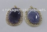 NGP2756 50*60mm oval agate gemstone pendants wholesale
