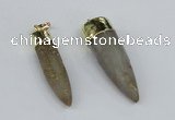 NGP2959 10*40mm - 15*50mm bullet agate gemstone pendants