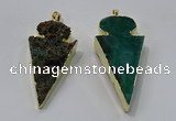 NGP3055 25*50mm - 28*55mm arrowhead agate pendants wholesale