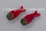 NGP3275 16*52mm - 18*56mm fish-shaped agate gemstone pendants