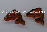 NGP3423 25*40mm - 30*45mm dolphin agate gemstone pendants