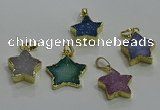 NGP3432 15*15mm - 18*18mm star druzy agate gemstone pendants