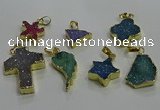 NGP3438 12*16mm - 25*35mm druzy agate gemstone pendants