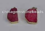 NGP3467 20*30mm - 25*35mm freeform druzy agate pendants wholesale