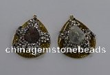 NGP3573 35*45mm flat teardrop druzy agate pendants wholesale